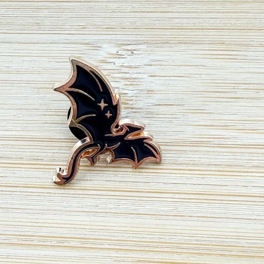 Mini Black Flying Dragon Enamel Pin